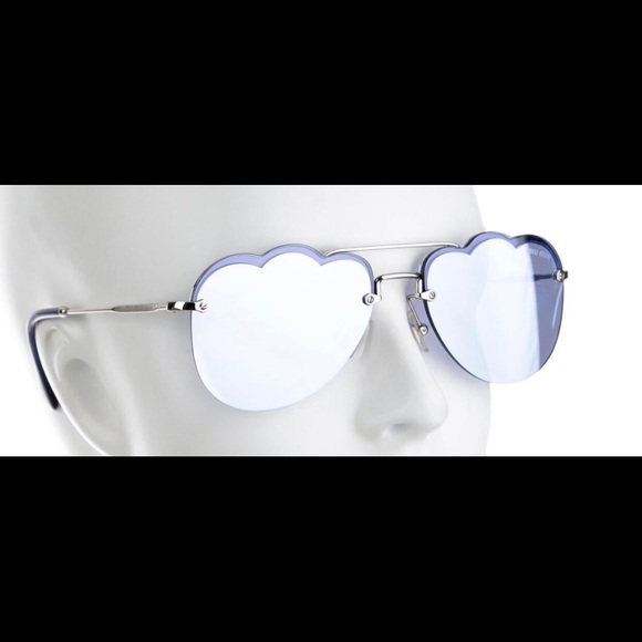 Miu Miu Accessories - Miu Miu Metal Cloud Aviator Sunglasses